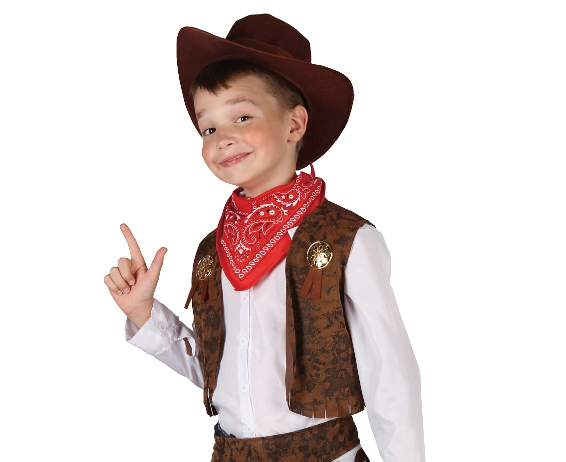 Role play-set for kids Cowboy (vest, chaps, hat, bandanna), size 110/120 cm